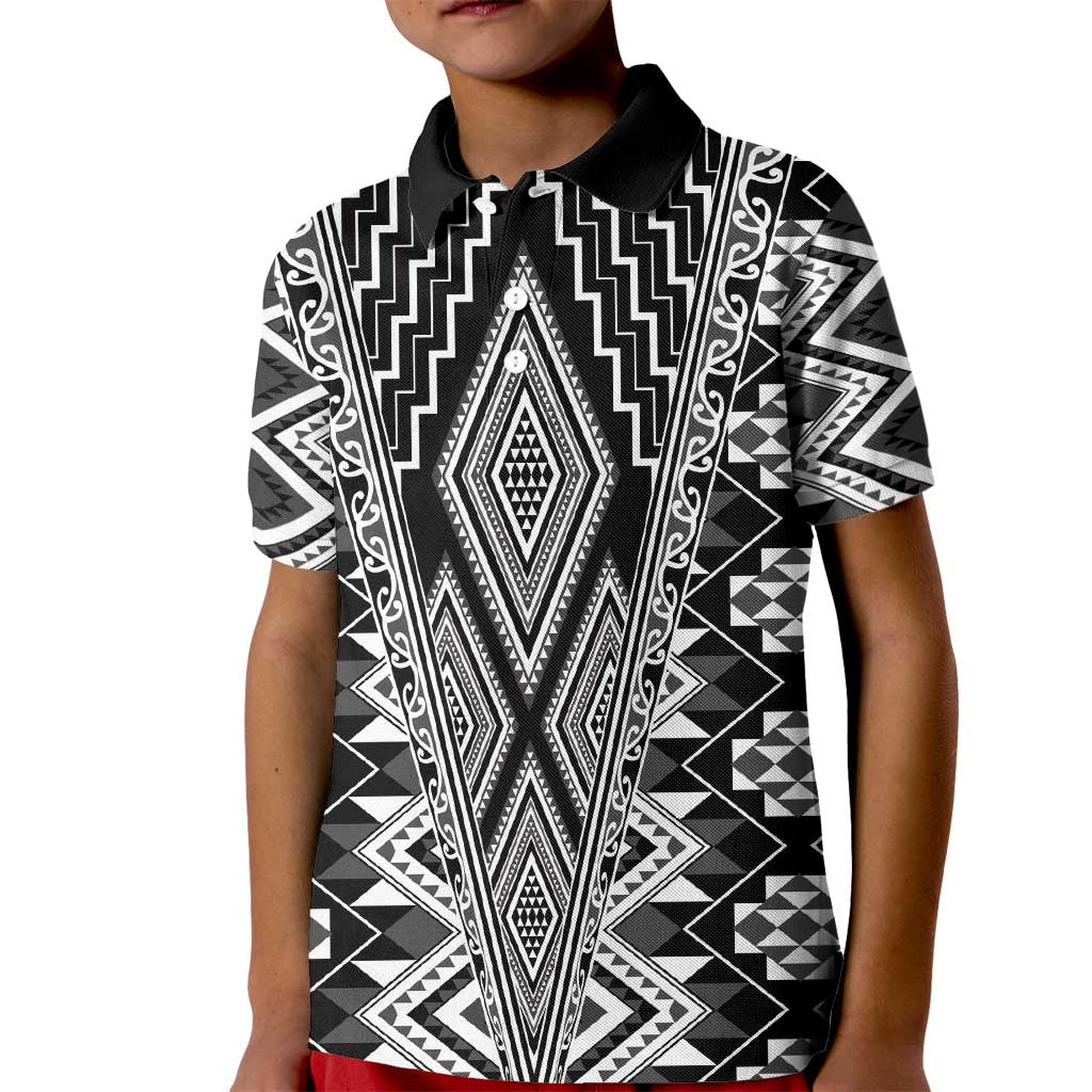 Aotearoa Tukutuku and Poutama Motif Classic Kid Polo Shirt