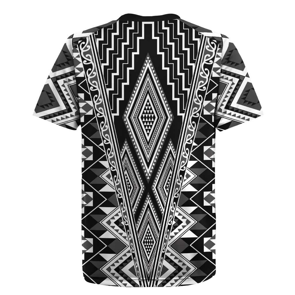 Aotearoa Tukutuku and Poutama Motif Classic Rugby Jersey
