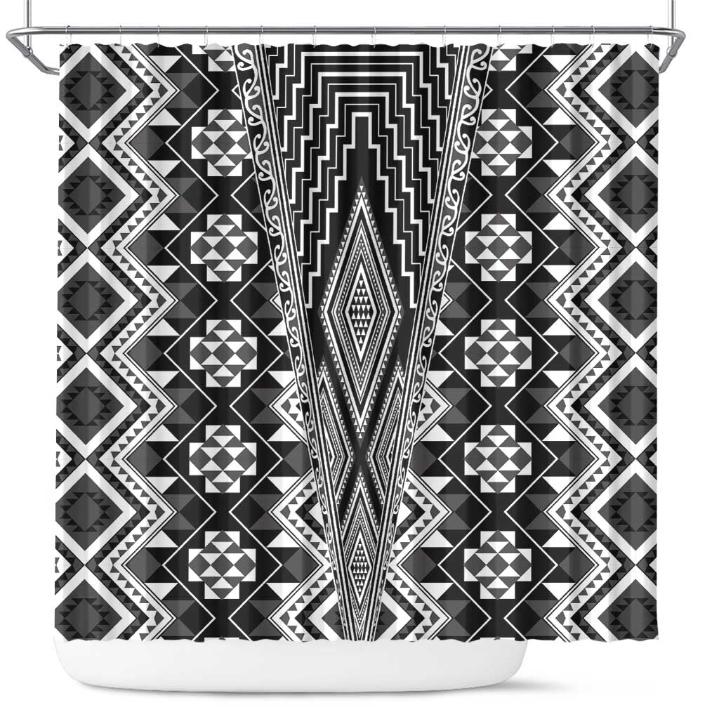 Aotearoa Tukutuku and Poutama Motif Classic Shower Curtain