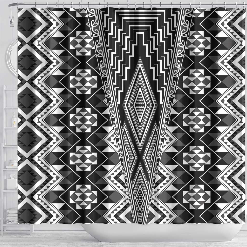 Aotearoa Tukutuku and Poutama Motif Classic Shower Curtain