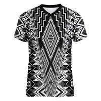 Aotearoa Tukutuku and Poutama Motif Classic Women V-Neck T-Shirt