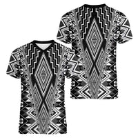 Aotearoa Tukutuku and Poutama Motif Classic Women V-Neck T-Shirt