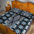 Blue Aotearoa Tukutuku and Poutama Motif Quilt Bed Set