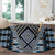 Blue Aotearoa Tukutuku and Poutama Motif Round Carpet