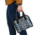 Blue Aotearoa Tukutuku and Poutama Motif Shoulder Handbag