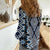 Blue Aotearoa Tukutuku and Poutama Motif Women Casual Shirt