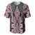 Pink Aotearoa Tukutuku and Poutama Motif Baseball Jersey
