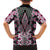 Pink Aotearoa Tukutuku and Poutama Motif Family Matching Long Sleeve Bodycon Dress and Hawaiian Shirt