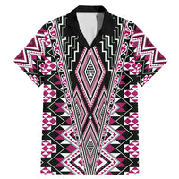 Pink Aotearoa Tukutuku and Poutama Motif Family Matching Mermaid Dress and Hawaiian Shirt