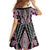 Pink Aotearoa Tukutuku and Poutama Motif Family Matching Off Shoulder Short Dress and Hawaiian Shirt