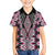 Pink Aotearoa Tukutuku and Poutama Motif Family Matching Puletasi and Hawaiian Shirt