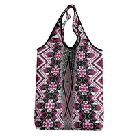 Pink Aotearoa Tukutuku and Poutama Motif Grocery Bag