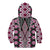 Pink Aotearoa Tukutuku and Poutama Motif Kid Hoodie
