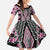 Pink Aotearoa Tukutuku and Poutama Motif Kid Short Sleeve Dress