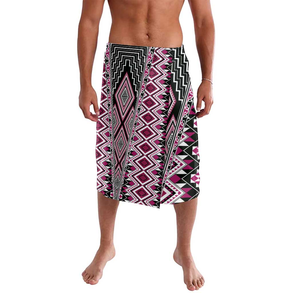 Pink Aotearoa Tukutuku and Poutama Motif Lavalava