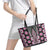 Pink Aotearoa Tukutuku and Poutama Motif Leather Tote Bag