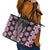 Pink Aotearoa Tukutuku and Poutama Motif Leather Tote Bag