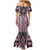 Pink Aotearoa Tukutuku and Poutama Motif Mermaid Dress