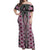 Pink Aotearoa Tukutuku and Poutama Motif Off Shoulder Maxi Dress