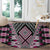 Pink Aotearoa Tukutuku and Poutama Motif Round Carpet