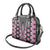 Pink Aotearoa Tukutuku and Poutama Motif Shoulder Handbag