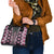 Pink Aotearoa Tukutuku and Poutama Motif Shoulder Handbag