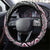 Pink Aotearoa Tukutuku and Poutama Motif Steering Wheel Cover