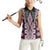 Pink Aotearoa Tukutuku and Poutama Motif Women Sleeveless Polo Shirt