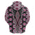 Pink Aotearoa Tukutuku and Poutama Motif Zip Hoodie