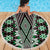 Green Aotearoa Tukutuku and Poutama Motif Beach Blanket