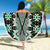 Green Aotearoa Tukutuku and Poutama Motif Beach Blanket