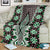 Green Aotearoa Tukutuku and Poutama Motif Blanket