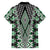 Green Aotearoa Tukutuku and Poutama Motif Family Matching Long Sleeve Bodycon Dress and Hawaiian Shirt