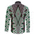 Green Aotearoa Tukutuku and Poutama Motif Family Matching Long Sleeve Bodycon Dress and Hawaiian Shirt