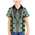 Green Aotearoa Tukutuku and Poutama Motif Family Matching Mermaid Dress and Hawaiian Shirt