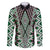 Green Aotearoa Tukutuku and Poutama Motif Family Matching Off The Shoulder Long Sleeve Dress and Hawaiian Shirt