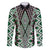 Green Aotearoa Tukutuku and Poutama Motif Family Matching Puletasi and Hawaiian Shirt