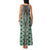 Green Aotearoa Tukutuku and Poutama Motif Family Matching Tank Maxi Dress and Hawaiian Shirt