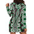 Green Aotearoa Tukutuku and Poutama Motif Hoodie Dress