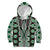 Green Aotearoa Tukutuku and Poutama Motif Kid Hoodie