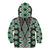 Green Aotearoa Tukutuku and Poutama Motif Kid Hoodie