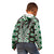 Green Aotearoa Tukutuku and Poutama Motif Kid Hoodie