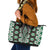 Green Aotearoa Tukutuku and Poutama Motif Leather Tote Bag