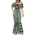 Green Aotearoa Tukutuku and Poutama Motif Mermaid Dress