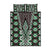 Green Aotearoa Tukutuku and Poutama Motif Quilt Bed Set