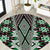 Green Aotearoa Tukutuku and Poutama Motif Round Carpet