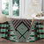 Green Aotearoa Tukutuku and Poutama Motif Round Carpet