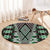 Green Aotearoa Tukutuku and Poutama Motif Round Carpet