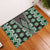 Green Aotearoa Tukutuku and Poutama Motif Rubber Doormat