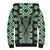 Green Aotearoa Tukutuku and Poutama Motif Sherpa Hoodie